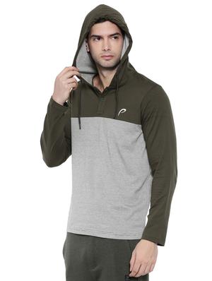 green color block hooded t-shirt - 16526691 - Standard Image - 2