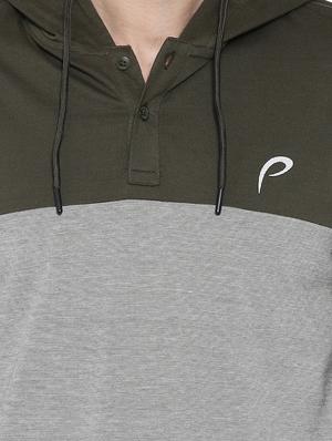 green color block hooded t-shirt - 16526691 - Standard Image - 5