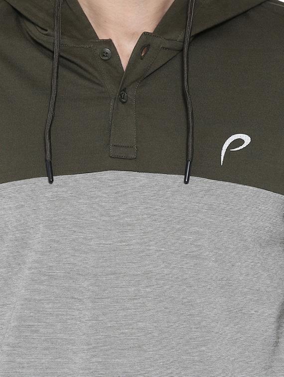 green color block hooded t-shirt - 16526691 - Zoom Image - 5