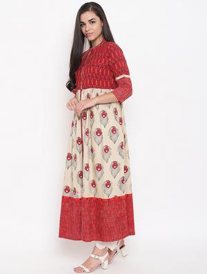 sequined printed a-line kurta - 16526810 - Standard Image - 2