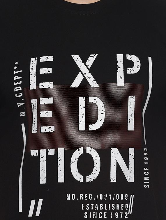 black typographic chest print t-shirt - 16527394 - Zoom Image - 5