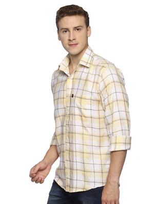 yellow checkered casual shirt - 16527494 - Standard Image - 2