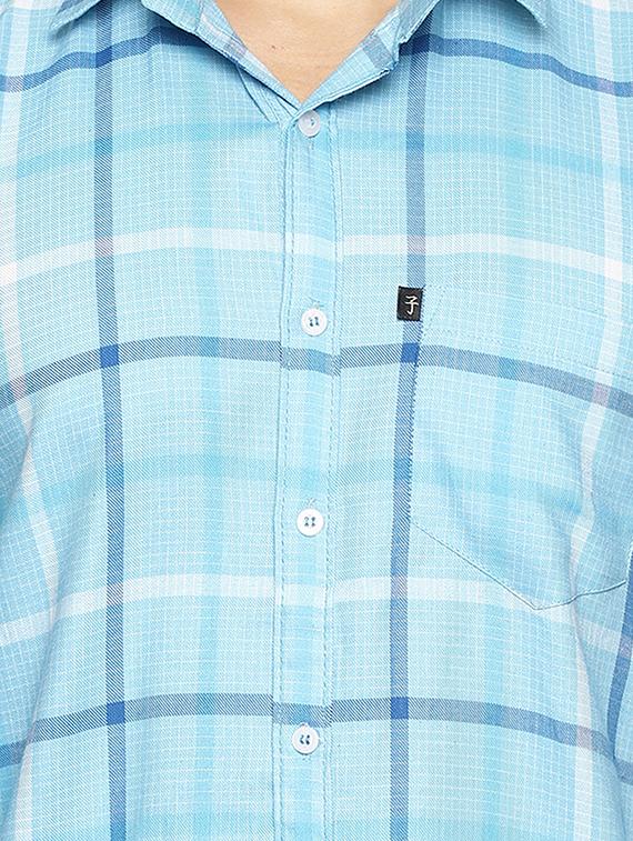 light blue checkered casual shirt - 16527500 - Zoom Image - 5