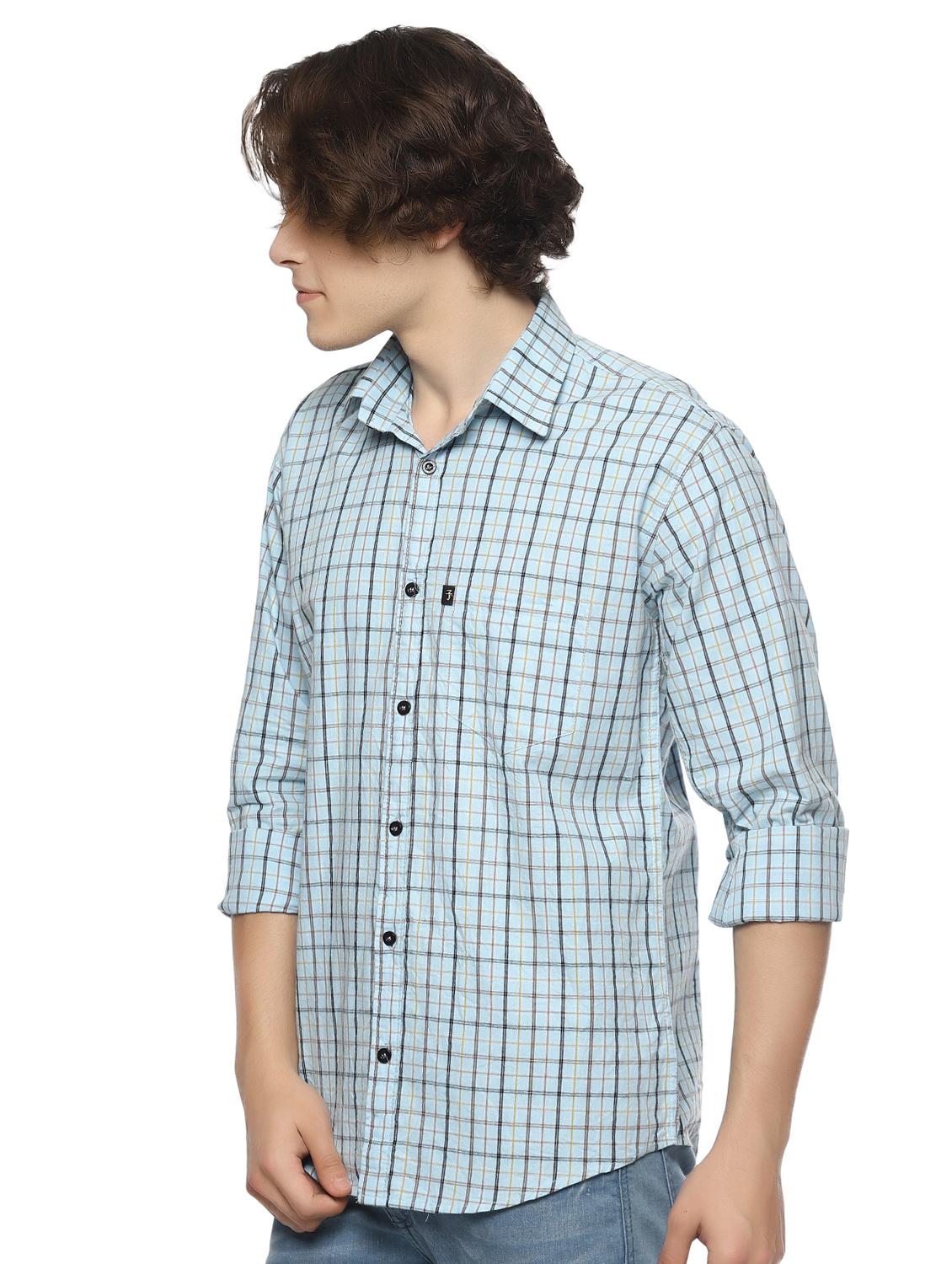 blue checkered casual shirt - 16527506 - Zoom Image - 2