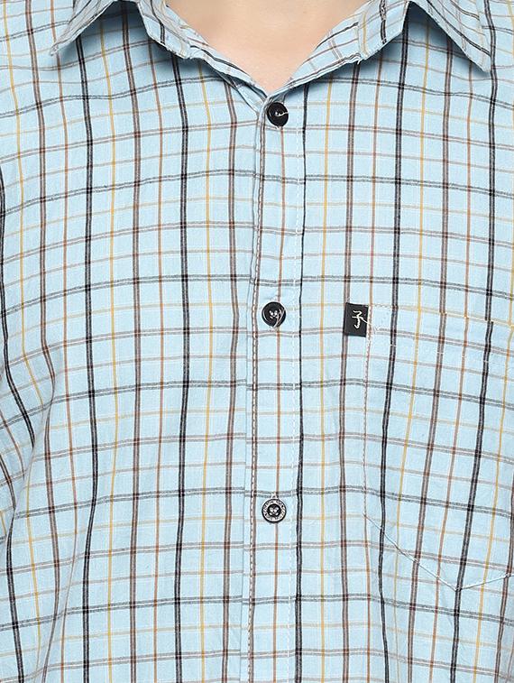 blue checkered casual shirt - 16527506 - Zoom Image - 5