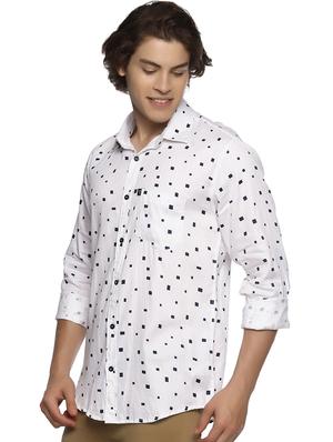 white printed casual shirt - 16527658 - Standard Image - 2