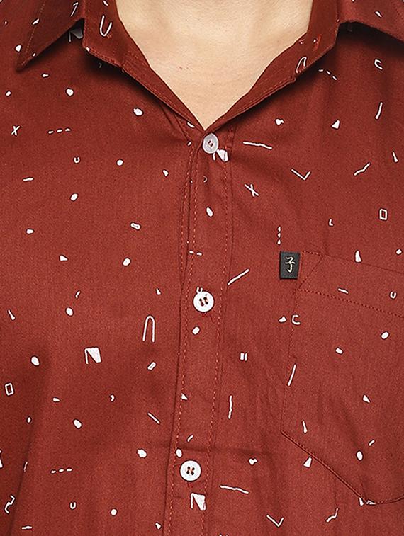 brown printed casual shirt - 16527660 - Zoom Image - 5