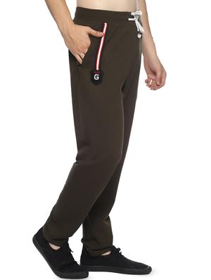 olive green solid full length track pant - 16527705 - Standard Image - 2