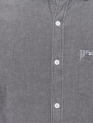 grey solid casual shirt - 16528149 - Standard Image - 5