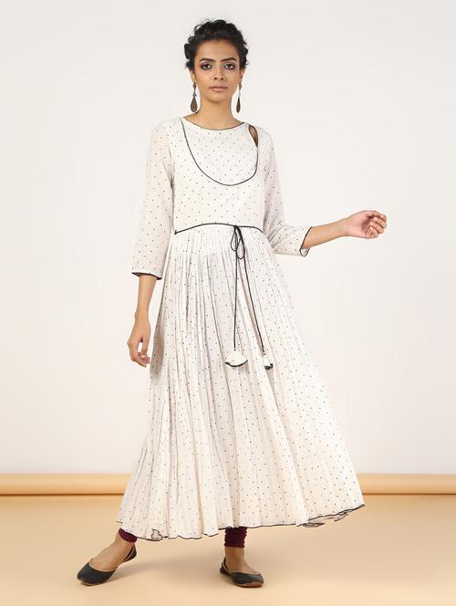 polka dots flared kurta - 16528196 - Standard Image - 1
