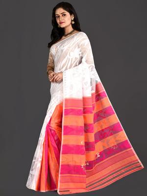 floral jamdani saree - 16528340 - Standard Image - 2