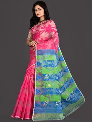 floral jamdani saree - 16528349 - Standard Image - 2