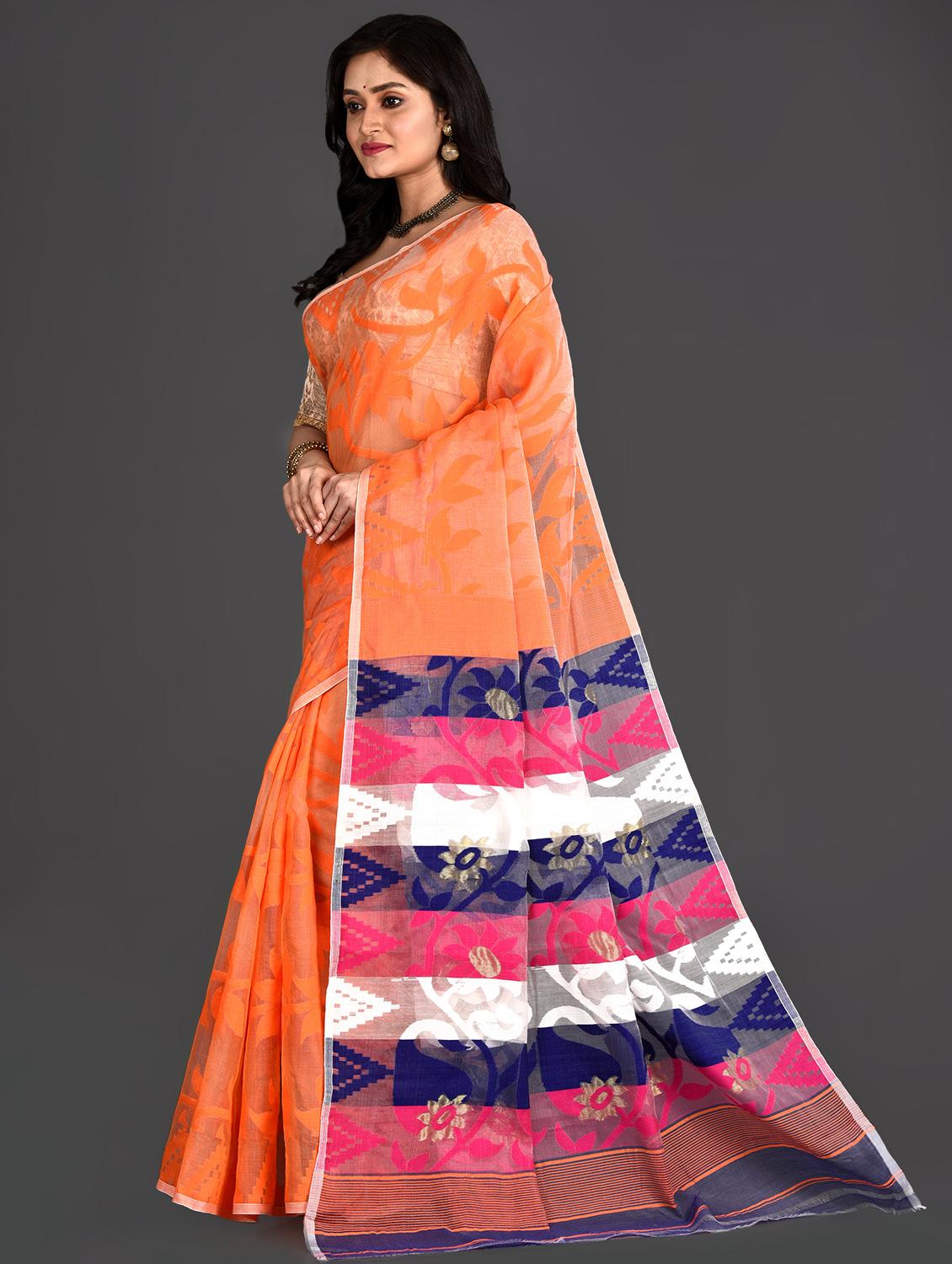 floral jamdani saree - 16528350 - Zoom Image - 2