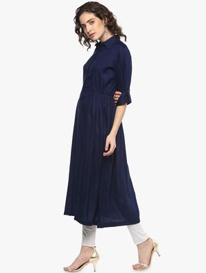 solid a-line kurta - 16528588 - Standard Image - 2