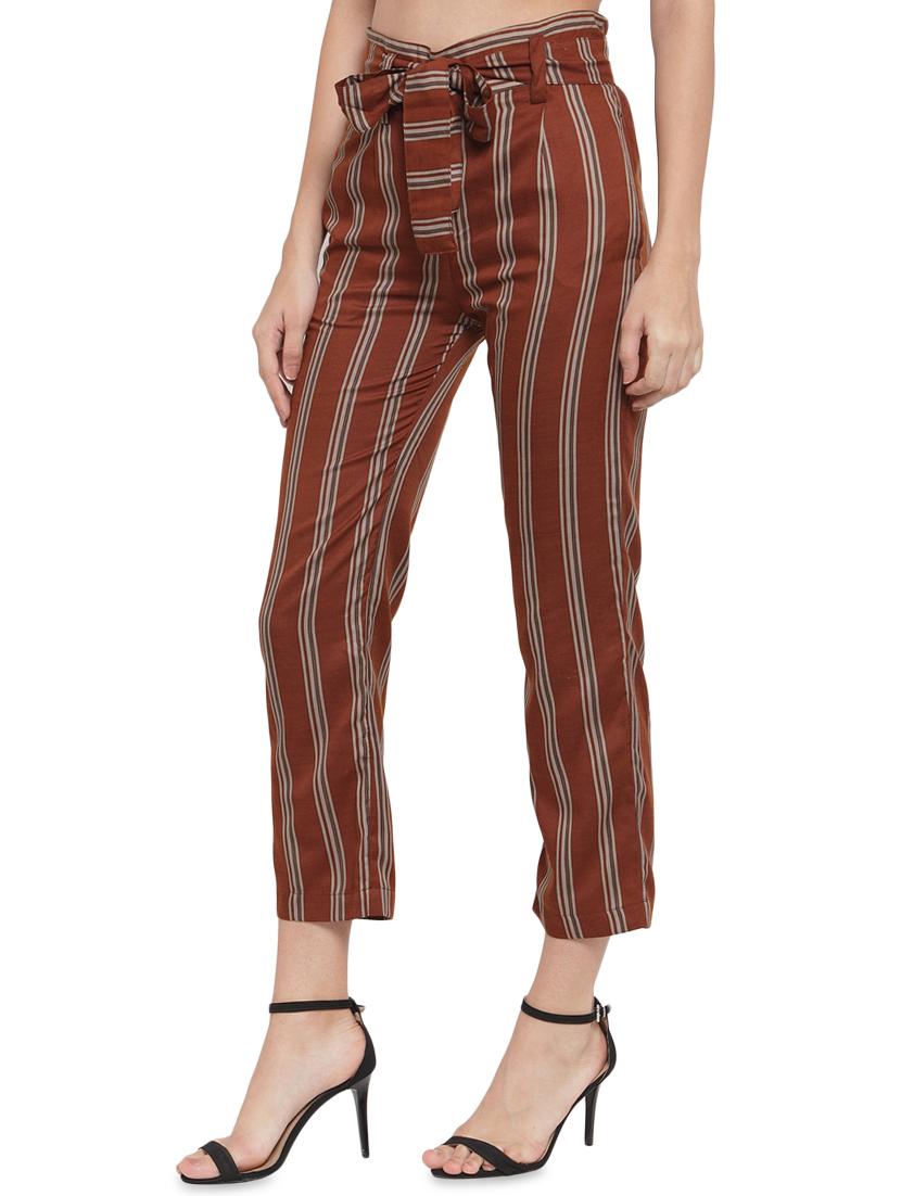 tie knot striped flat front trouser - 16528754 - Zoom Image - 2