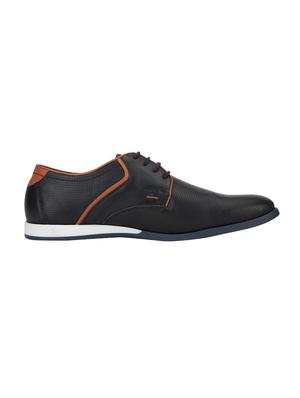 people black leatherette lace up shoes - 16529176 - Standard Image - 2