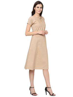 keyhole neck belted a-line dress - 16529547 - Standard Image - 2