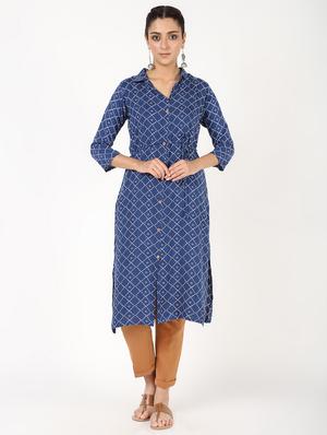 printed straight kurta - 16529632 - Standard Image - 2
