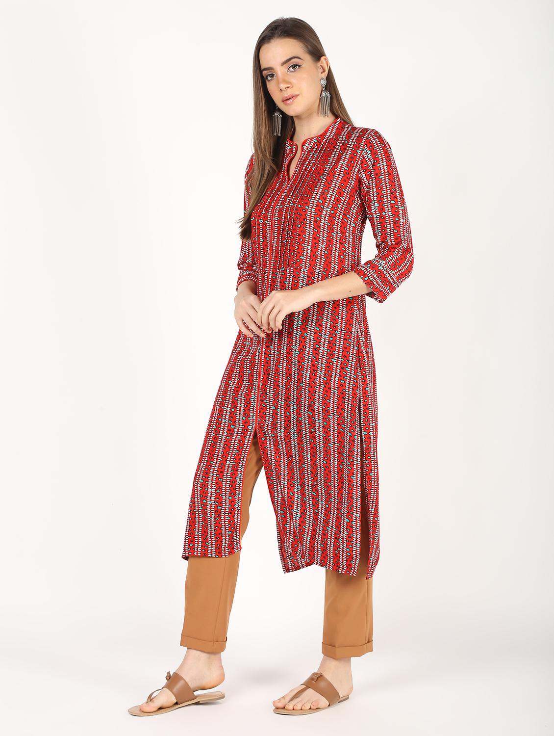 printed straight kurta - 16529643 - Zoom Image - 2