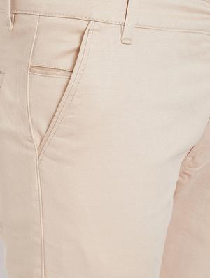 beige solid chinos - 16530046 - Standard Image - 5