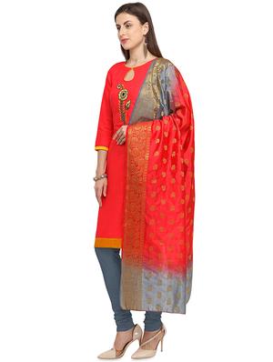 embellished churidaar unstitched suit - 16530452 - Standard Image - 2