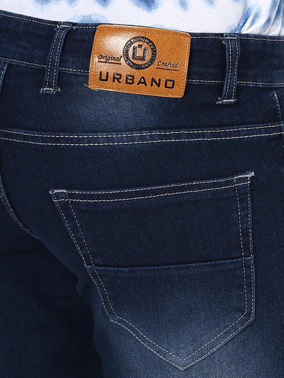 dark blue light washed biker denim jeans - 16531214 - Zoom Image - 5