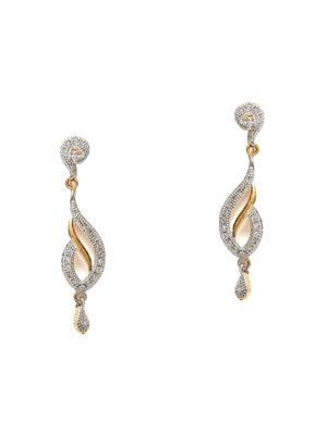 gold metal drop earring - 16532374 - Standard Image - 2