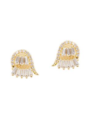 gold metal studs earring - 16532407 - Standard Image - 2