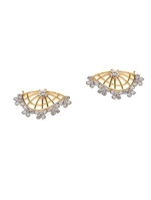 gold metal studs earring - 16532422 - Standard Image - 2