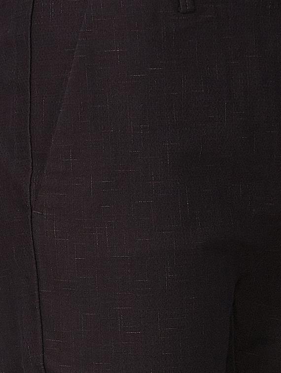 maroon textured flat front casual trouser - 16532464 - Zoom Image - 5