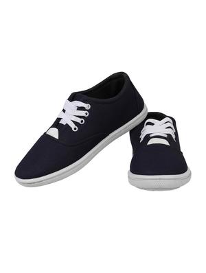 kzaara navy blue canvas lace up sneakers - 16532485 - Standard Image - 2