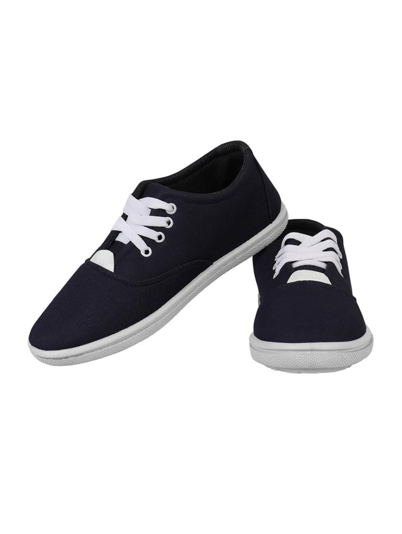 kzaara navy blue canvas lace up sneakers - 16532485 - Zoom Image - 2