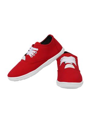 kzaara red canvas lace up sneakers - 16532487 - Standard Image - 2