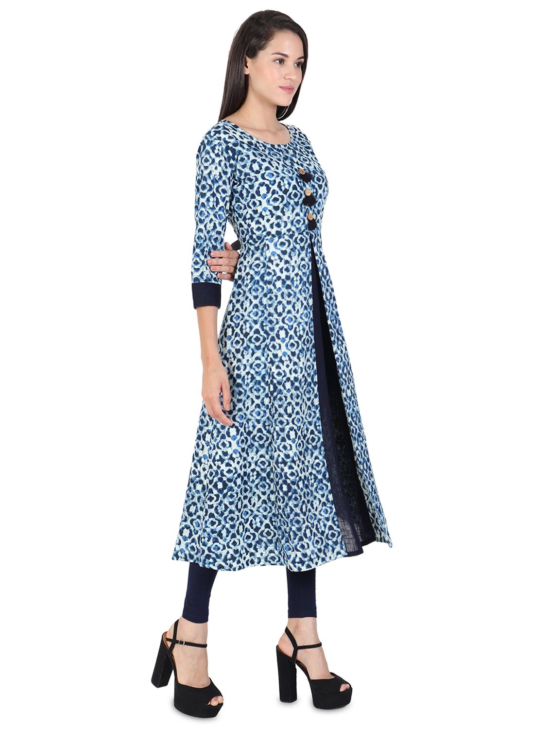 printed a-line kurta - 16532734 - Zoom Image - 2