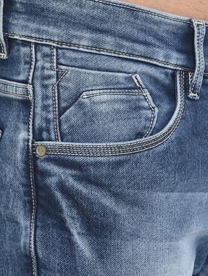 blue cotton blend washed jeans - 16533988 - Standard Image - 5