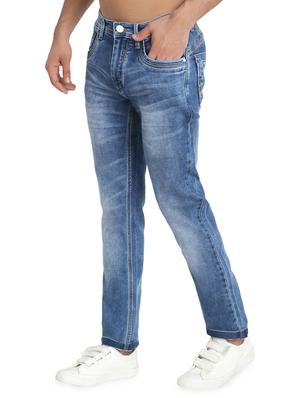 blue cotton blend washed jeans - 16533991 - Standard Image - 2