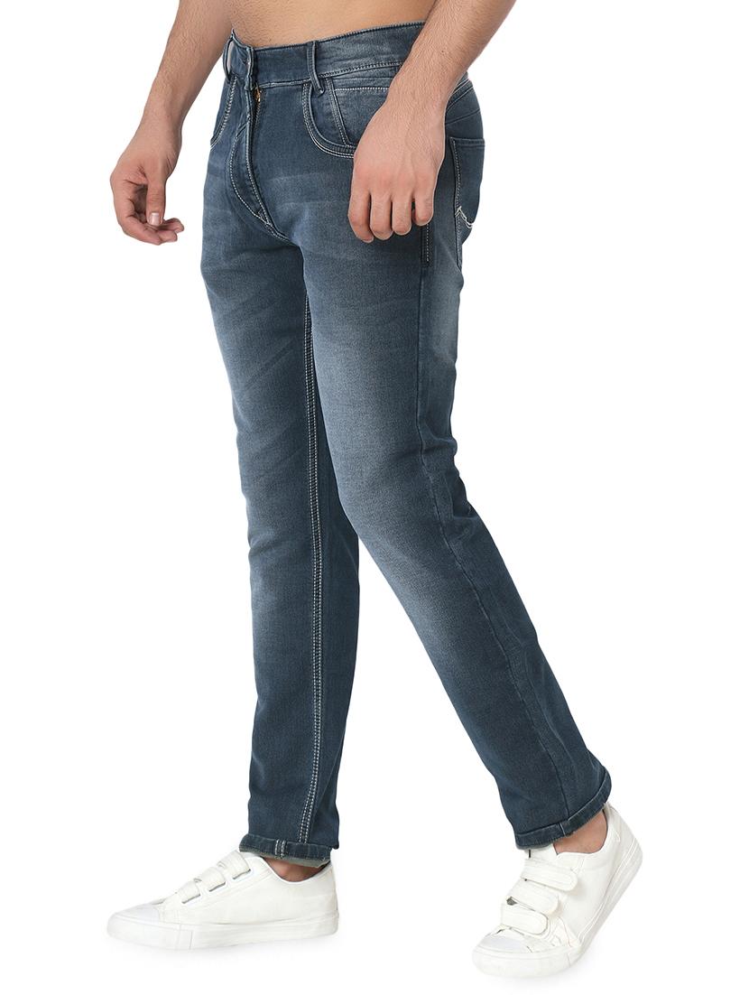 blue cotton blend washed jeans - 16533994 - Zoom Image - 2