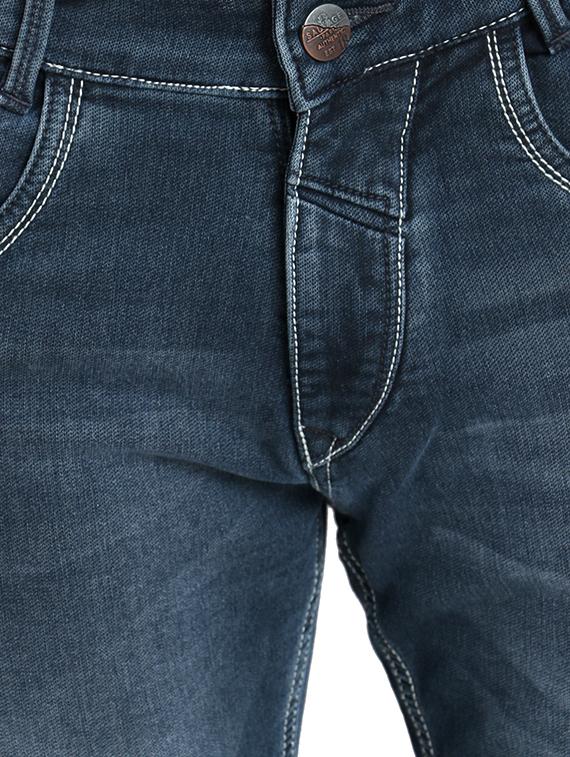 blue cotton blend washed jeans - 16533994 - Zoom Image - 5