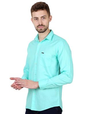 green linen casual shirt - 16534201 - Standard Image - 2