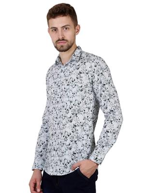 grey floral print casual shirt - 16534232 - Standard Image - 2