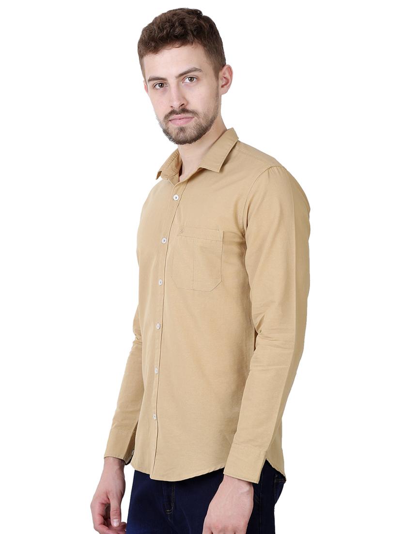 beige solid casual shirt - 16534241 - Zoom Image - 2