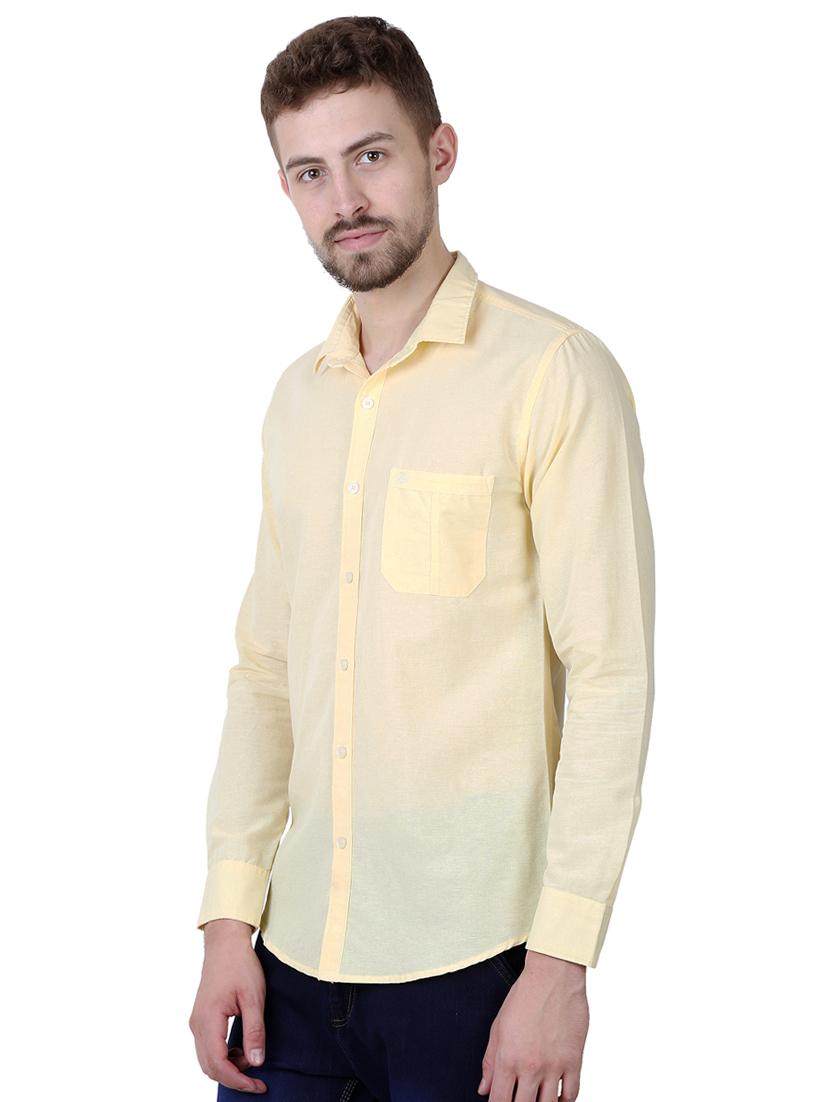yellow solid casual shirt - 16534243 - Zoom Image - 2