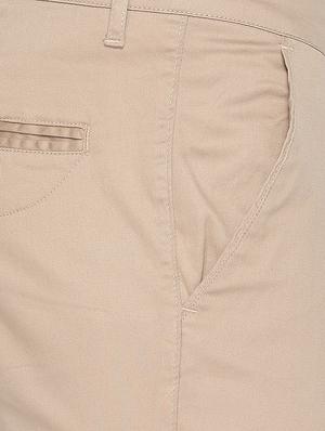 beige solid chinos - 16534737 - Standard Image - 5