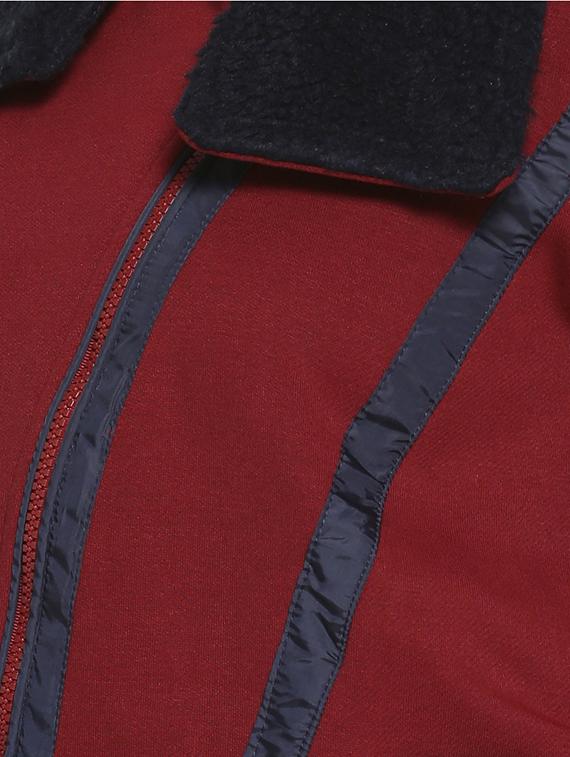 fur detail zipper windcheater jacket - 16535965 - Zoom Image - 5