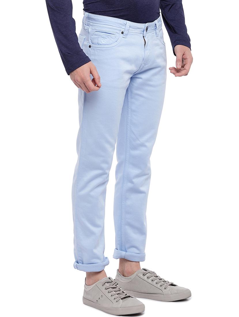 light blue plain denim jeans - 16536201 - Zoom Image - 2