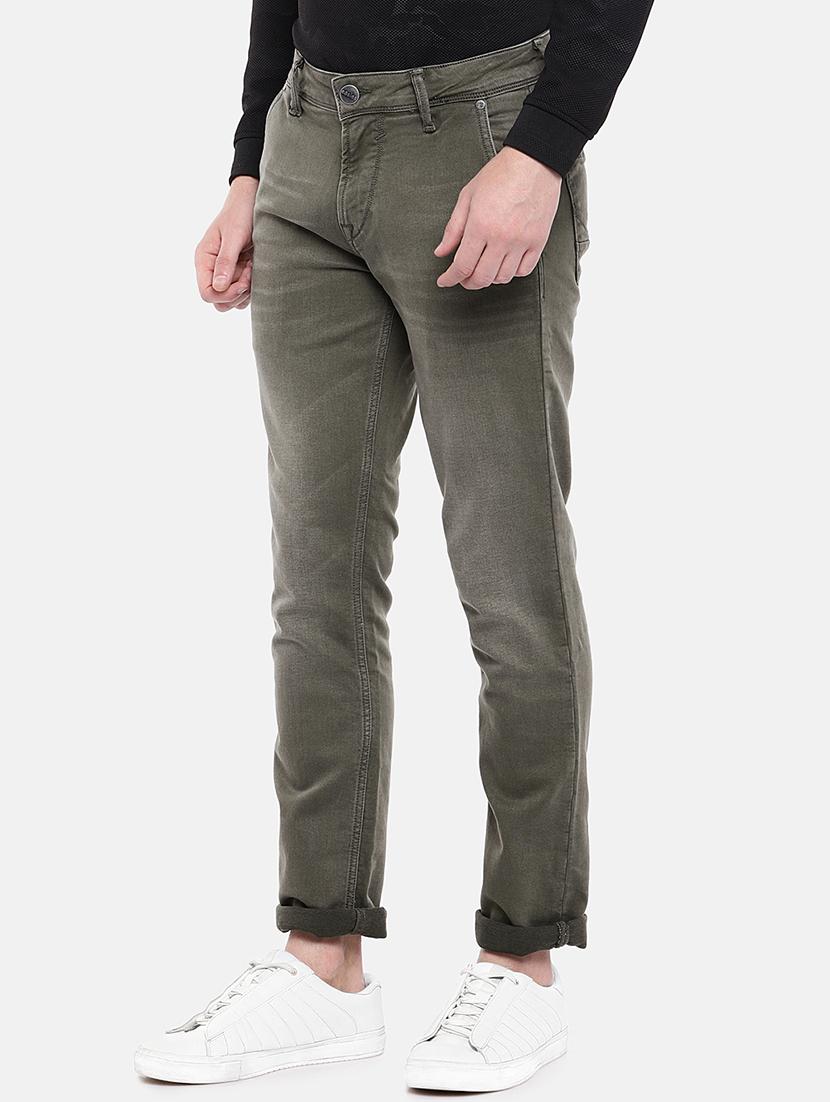 olive green light washed denim jeans - 16536209 - Zoom Image - 2