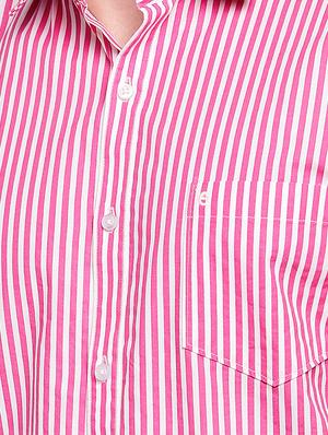 pink striped casual shirt - 16536221 - Standard Image - 5