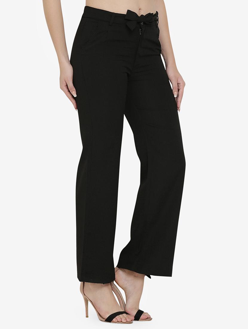 tie up waist solid wide leg trouser - 16536412 - Zoom Image - 2