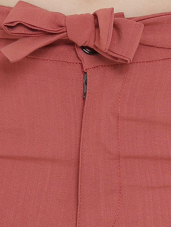 tie up waist solid wide leg trouser - 16536413 - Zoom Image - 5