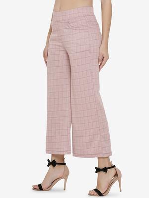 high rise pocket detail checkered trouser - 16536415 - Standard Image - 2